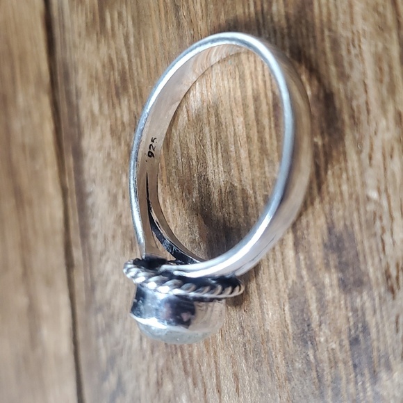 sterling silver sparkle opal moonstone ring size 8.5 R378‎ - Picture 4 of 4